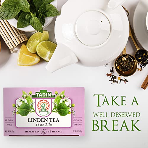 Tadin Linden Herbal Tea. Caffeine Free. 24 Tea Bags. 0.85 Oz. Pack Of 3 #TOP5