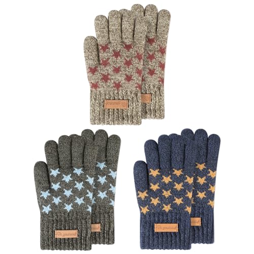 TAGVO 3 Paar Kinder Winter Magische Handschuhe, Thermo Winddicht...