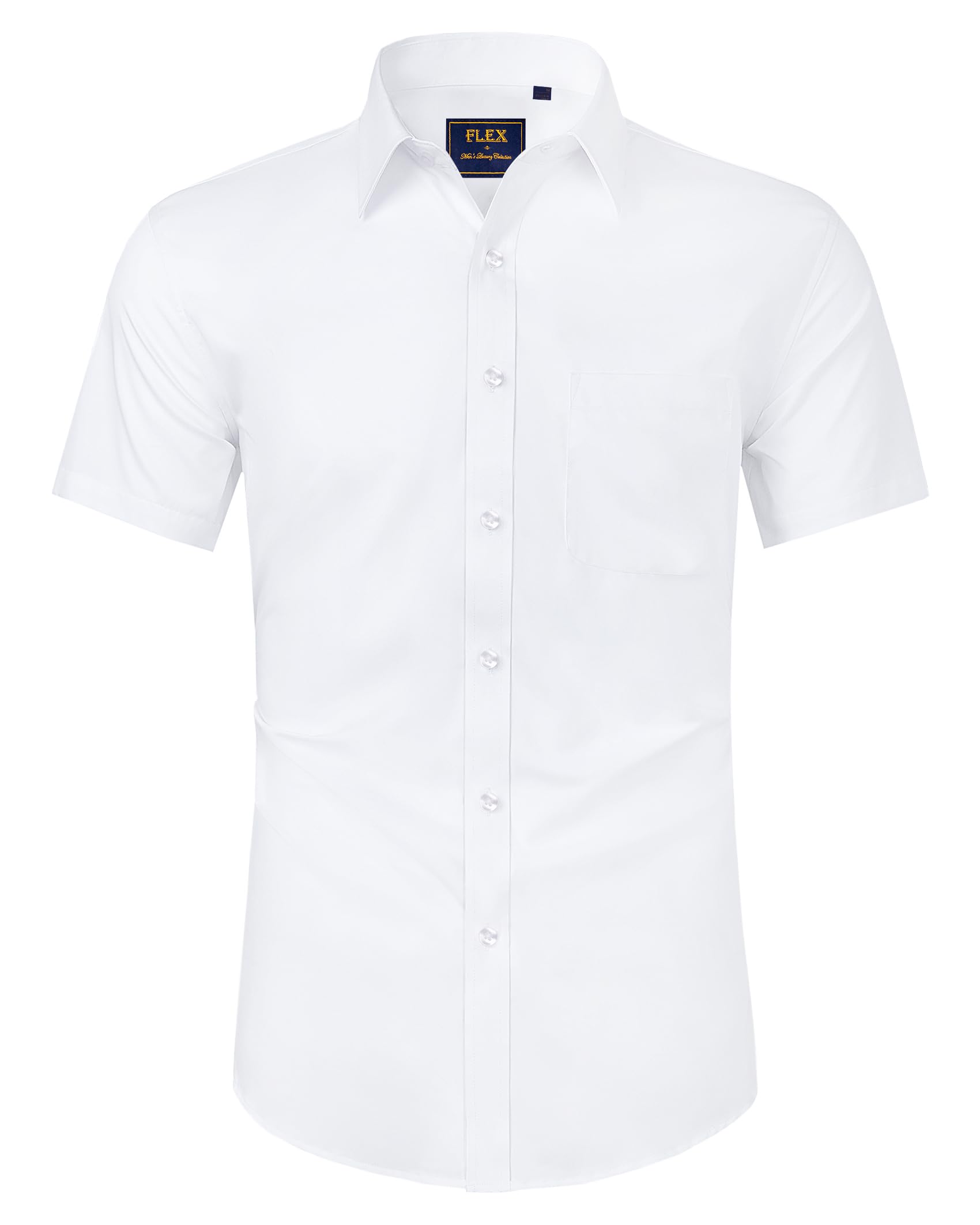 Alimens & Gentle Hemd Herren Kurzarm Faltenfrei Business Regular Fit Freizeithemden Strand Sommer Tshirt mit Tasche