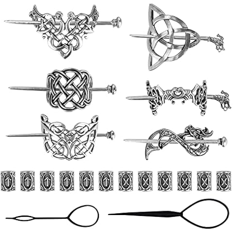 6Pcs Viking Celtic Hair Clips Set Cover