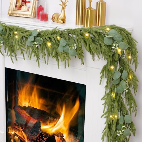 Amazon.com: Christmas Garlands Norfolk Pine Garland, 6Ft Artificial ...