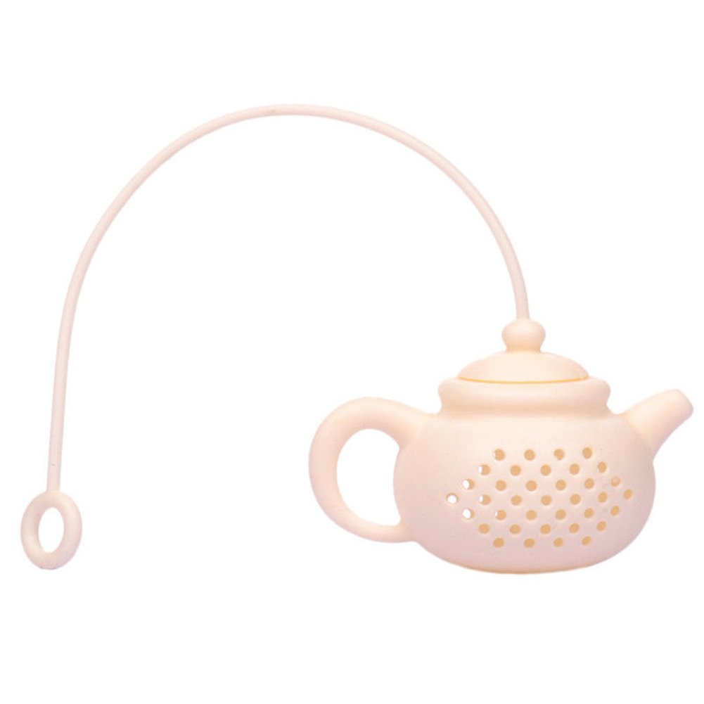 guohanfsh Leaf Tea Infuser, Silicone Tea Strainer, Teapot-Shape Tea Filter Diffuser for Loose Leaf Leaves, Herbs,Spice White