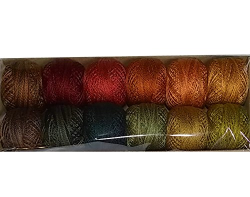 Image of Valdani Pearl Cotton Sz 8 | Crazy at Home by Jam | 12 Balls | 73 Yds /Ball | 12-Ball Collection, Hand-Dyed Egyptian Cotton, Colorfast, Size 8 (67m /73 yds, 10g ball), Non-Divisible