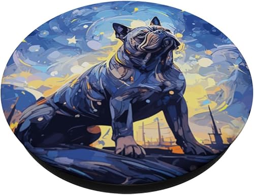Miniatura 2 de American Bully Starry Night For Dog Mom Dog Dad PopSockets Swappable PopGrip