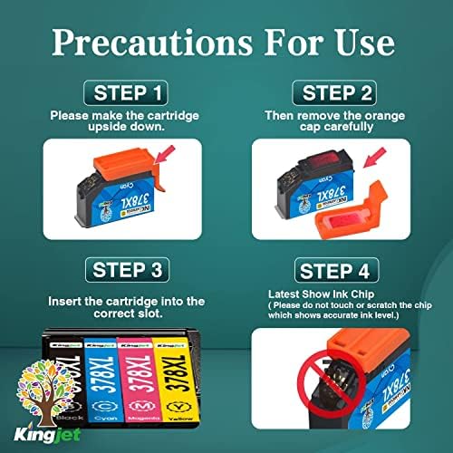 KINGJET 378XL Ink Cartridges Replacement for Epson 378 378XL Black Squirrel High Yield Ink Work with Epson Expression Photo XP-8500 XP-8600 XP-8605 XP8500 XP8600 XP8605 Printer (3 Black)