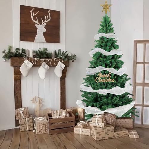 MKSY 7FT Artificial Christmas Tree, Full Premium Hinged Artificial Pine Tree with 1020 Branch Tips...