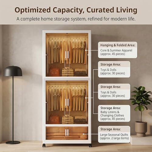 Image of StarAndDaisy Kids Wardrobe /Multifunctional Collapsible Plastic Wardrobe /Almirah for Kids- Storage Cabinet - Dustproof Organizer for Clothes, Toys