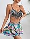 Avidlove Damen Dessous Set Latex Sexy Sommer Mini Röcke Kurz Leder Reizwäsche Babydolls 3-Teiliges Set Mit Fransen BH und Slip Rave Outfit Party Clubwear Regenbogen M