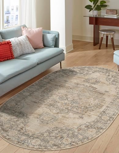 Tapete Unique Loom Portland Collection 6'1" x 9' Oval