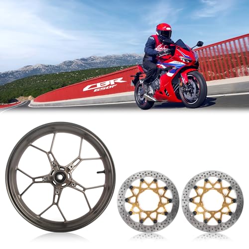 Arashi Vorderrad Felge und Bremsscheiben Rotoren für Honda CB650R CBR650R 2019-2025 ABS inklusive, Motorrad-Ersatzteile, Braun
