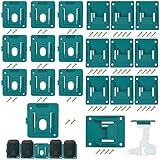 20 Packs Tool Holder and Battery Mount Holder for Makita 18V, 10 Pack Battery Mounts Rack Fit for 18V Batteries, 10 Pack Drill Tool Hangers Organizer, for Garage/Workshop Storage(w/60 Screws)