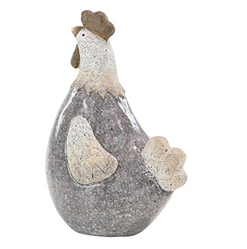 Deco-79-Polystone-Rooster-Decorative-Garden-Sculpture-Indoor-Outdoor-Garden-Statue-Outdoor-Sculpture-8-x-5-x-13-Gray Deco 79 Polystone Rooster Decorative Garden Sculpture Indoor Outdoor Garden Statue Outdoor Sculpture 8 x 5 x 13 Gray