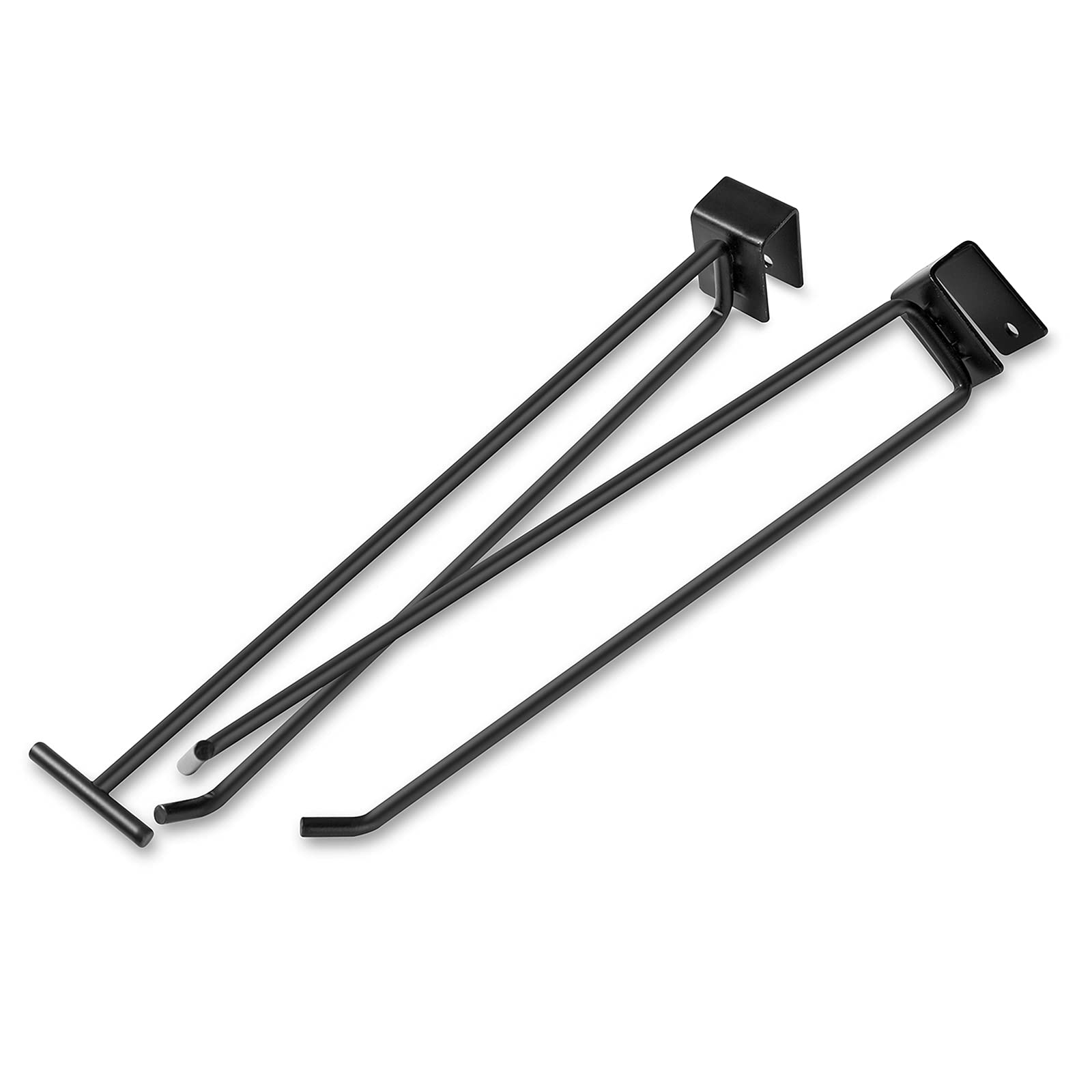Polmart Heavy Duty Slatwall 5-Hook Waterfall Display Hooks - 8 Pack, Black Metal - View #6