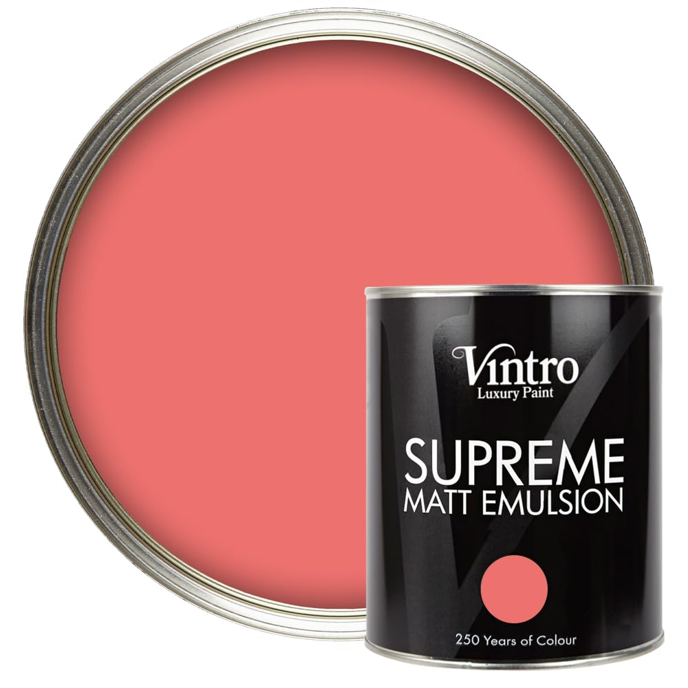 Vintro Paint Blush Pink - Marilyn's Blush Vintro Luxury Matt Emulsion - Blush Pink, Smooth Chalky Finish, Multi Surface Paint For Walls, Ceilings, Wood And Metal, 1L (Marilyn's Blush)