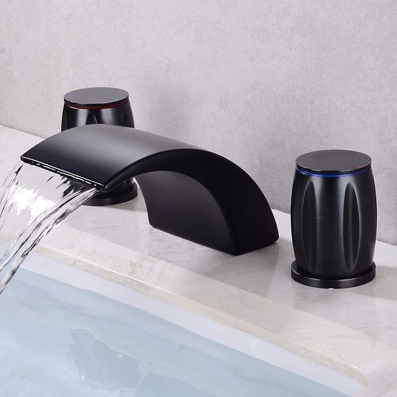 Cascade de bassin à 3 trous double levier or pour lavabo salle de bain