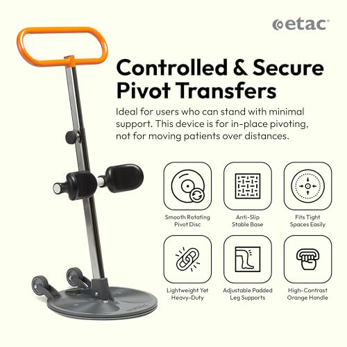 Image of Etac Turner PRO Patient Transfer Aid, Standing Pivot Sit to Stand | Assisted Standing, Pivot Disc, Stand Assist Aid for Elderly, Caregiver Transfer Device, 440 lbs Capacity