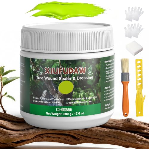 Tree Wound Sealer & Dressing 500g Pruning & Grafting Healing Paste for Trees Shrubs Bonsai & Roses Fast-Acting Protective Seal Plant-Friendly (Dark Green)