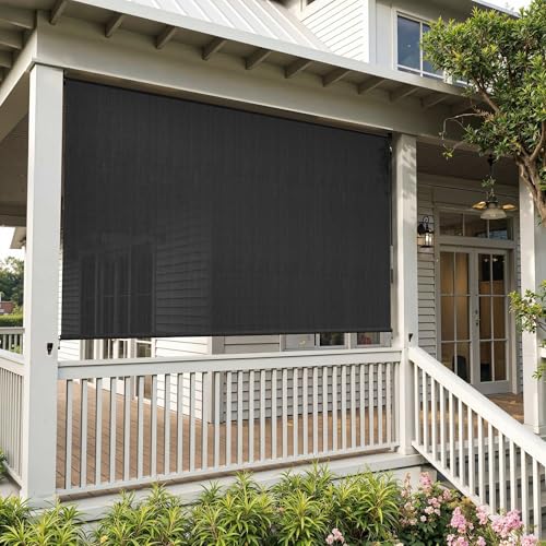 ARKOST Cordless Outdoor Roller Shades 5'W X 6'L, Patio Roller