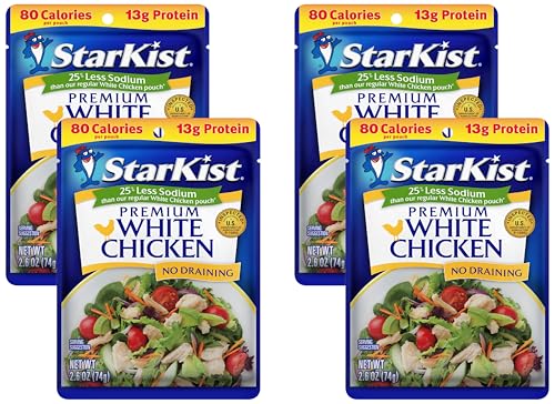 Image of StarKist Less Sodium Premium White Chicken - 2.6 oz Pouch (Pack of 4)