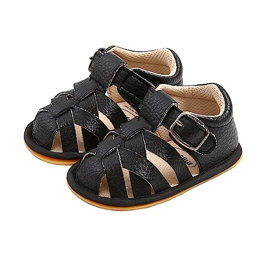 Image of Baby Girl Boy Sandals, Premium Soft Anti-Slip Sole Infant Baby Sandals Summer Casual Beach Shoes Bowknot Princess Dress Flats Prewalker First Walker Shoes