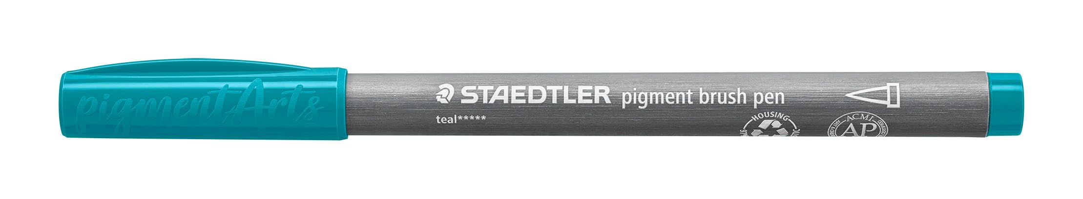 STAEDTLER 371-355 Pigment Arts Brush Pen - Teal (Box of 10), Standard