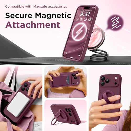 Image of GolbinBox Magnetic for iPhone 17 Pro Case, Silicone Cover, Wine Red