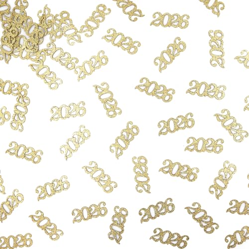Gybeizhu Gold Graduation Confetti Class of 2026 Glitter 2026 Confetti 120pcs for Graduation Party Decorations and New Years Eve Party Supplies 2026.