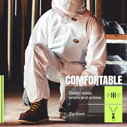 Pioneer Anti-Static Microporous Disposable Coveralls - Protects from Chemicals, Bleach, Paint - Type 5 & 6 - Large - 3