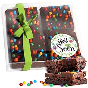 Get Well Soon Gift Basket Chocolate Brownies Box For Kids and Adults After Surgery Care Package Feel Better Sick| Nut Free