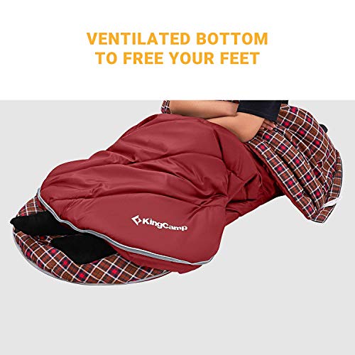 KingCamp Sleeping Bags, Big and Tall Flannel Sleeping Bag for Adults, Lightweight, Portable, Extra Wide Sleep Bag for Camping Backpacking Perfect for Cold and Warm Weather Outdoor Gear miniatura 5