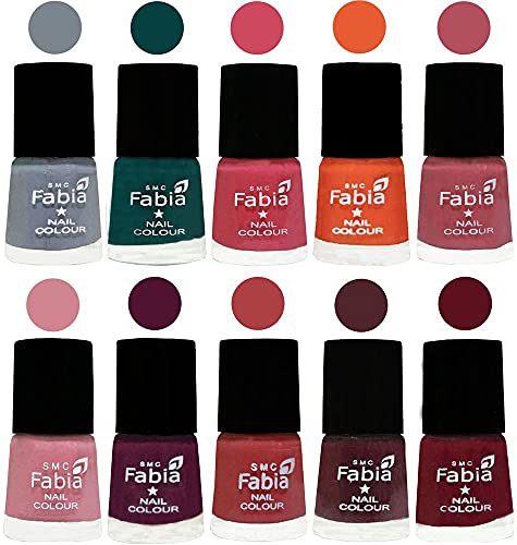 Image of ALL IN ONE (PACK OF 10), Long Lasting Glossy Nail Polish, 6 ml Each, All Vibrant Colours,02077