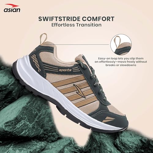 Image of ASIAN Wonder-21 Men's Running Shoes | Lace-Up Shoes with Lightweight Mesh Upper | Cushioned Comfort & Durable Grip for Daily Use