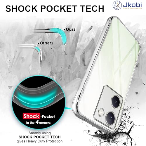Image of Jkobi Back Cover for Vivo Y200 Pro 5G (Silicone Clear Shockproof Case with Camera Protection | Soft and Flexible | Transparent)