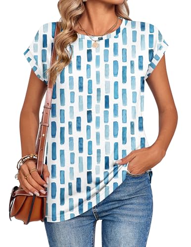 Image of Zeagoo Womens Tops Summer Casual Cap Sleeve Tshirts Shirts Business Dressy Spring Fashion Outfits Trendy Clothes