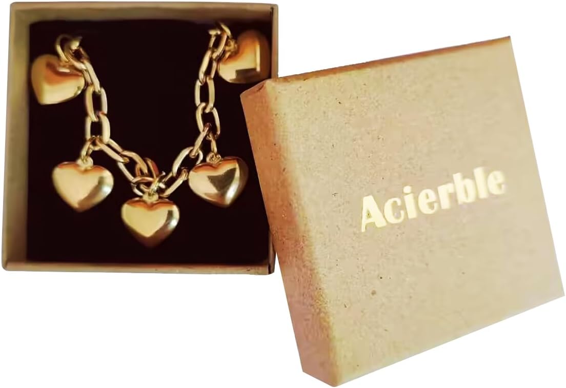 Stainless Steel Bracelets for Women with Heart Charm Chain Tassel Love Charms Chunky Link Bracelet Jewelry Romantic Gift - Image 4