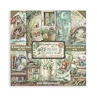 Stamperia - Scrapbook Paper Pad for Scrapbooks, Albums, Cards, Bullet Journals and More, Acid Free, Double-Sided, Perfect for Hobbies, Crafts, and Gifting (Herbarium Silvae) (20.3 x 20.3cm)