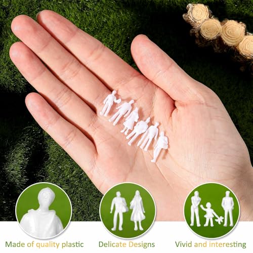 Image of Namalu 100 Pcs, 1: 100 Scale Scale White Unpainted Mini People Figures Miniature People for Model Trains Architectural Standing and Sitting Mini Diorama Figures for Architectural Project