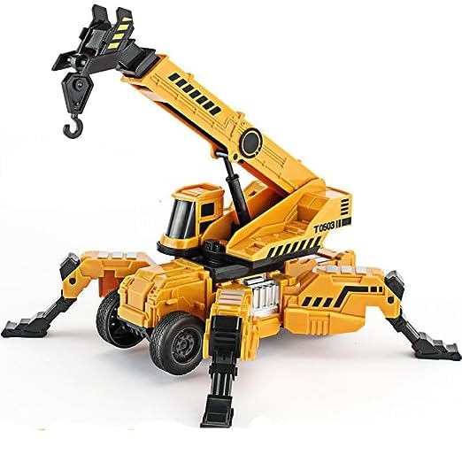Friction Powered Lifting Crane with Cable 360 Degree Rotating Towing Crane Model Toy with Movable Wheel Support Pull Back Vehicles Construction Truck for 3+ Years Boys and Girls