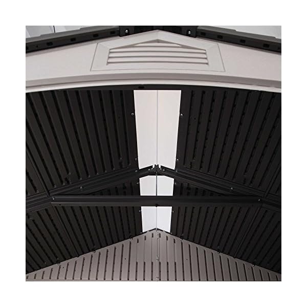 LIFETIME Gartenhaus & Gerätehaus Starlet | 143x215x228 cm Grau | Kunststoff Gartenschuppen & Geräteschuppen – Bild 6