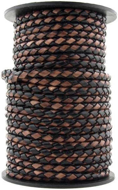 Round Bolo Leather Cord 5.0 MM (Black Brown, 1 Meter)
