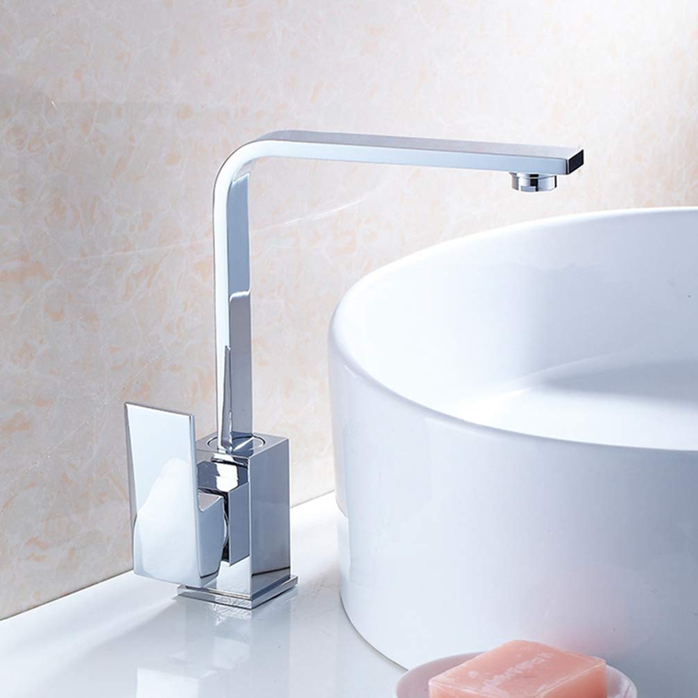 ZYCHSJXA Torneira 360 Degree Rotatable Kitchen Tap Chrome Brass Cold and Hot Water Mixer Faucet,Chrome A