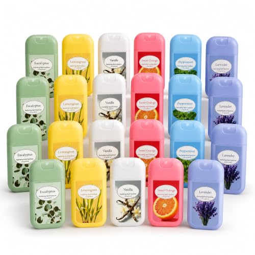 24 Pack Hand Sanitizer Spray Bulk Round Travel Size, 1 Fl. oz