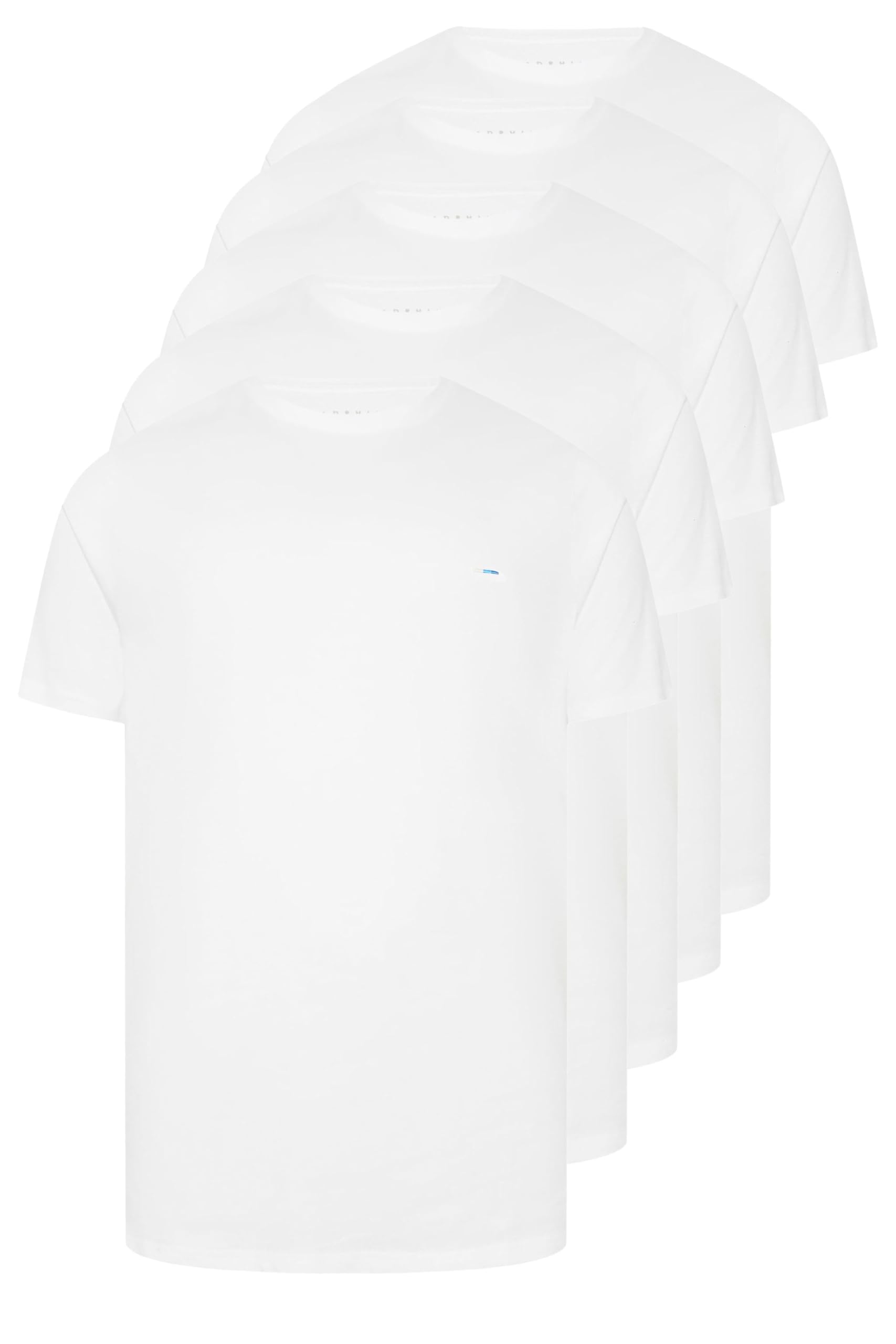 BadRhino 5 Pack of Plain & Cotton & T-Shirts, White, Size 4Xl, Men
