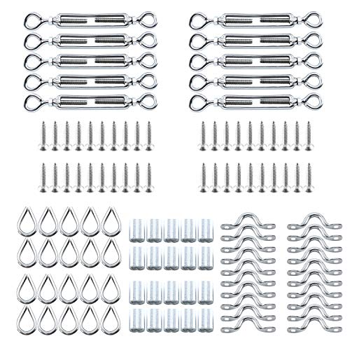DasMarine Paquete de 10 kits de barandilla de cables, 1/8 pulgadas (3,2...