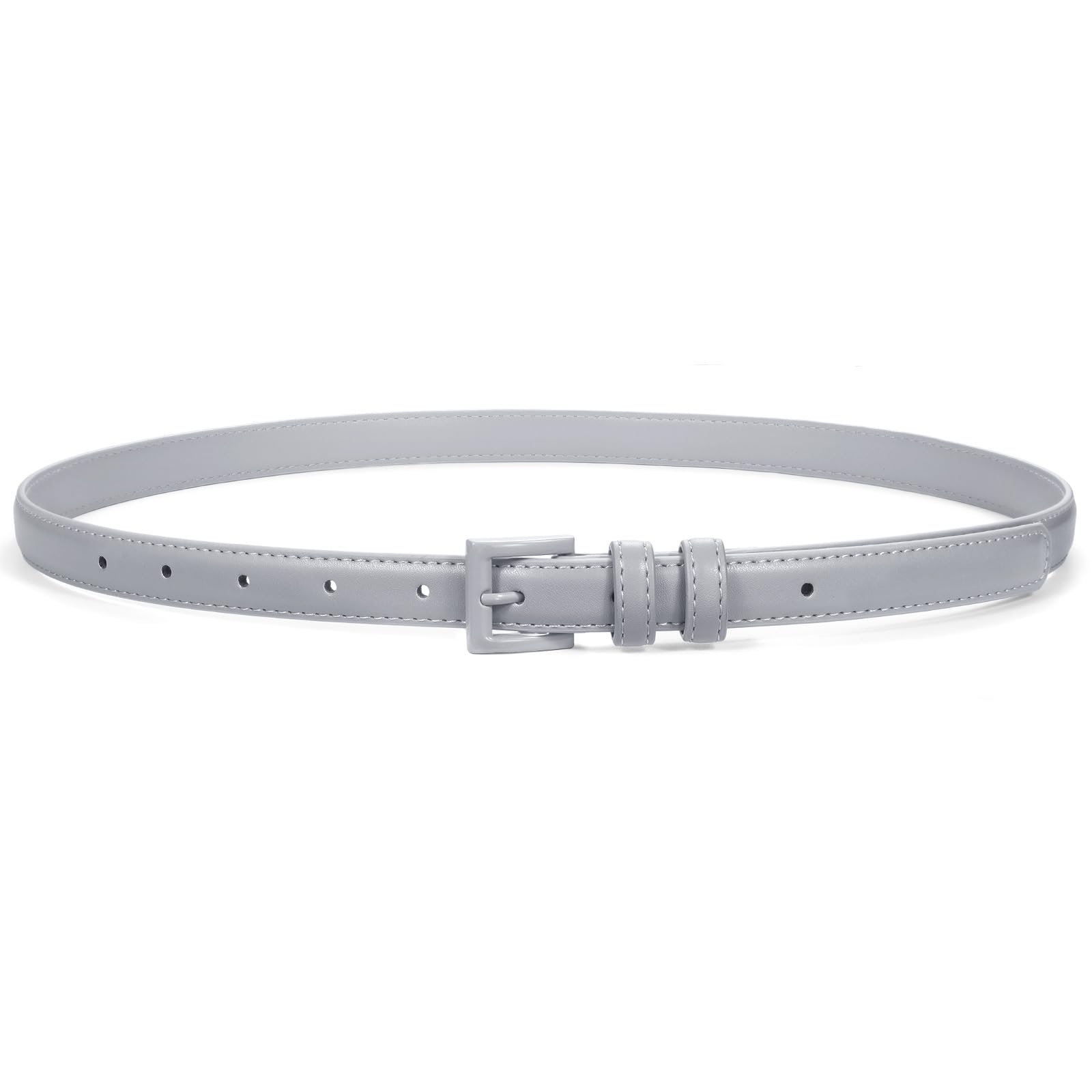 SUOSDEY Women Skinny Belt for Jeans Dresses Candy Color Thin Waist Belt with Square Buckle 0 7 Width