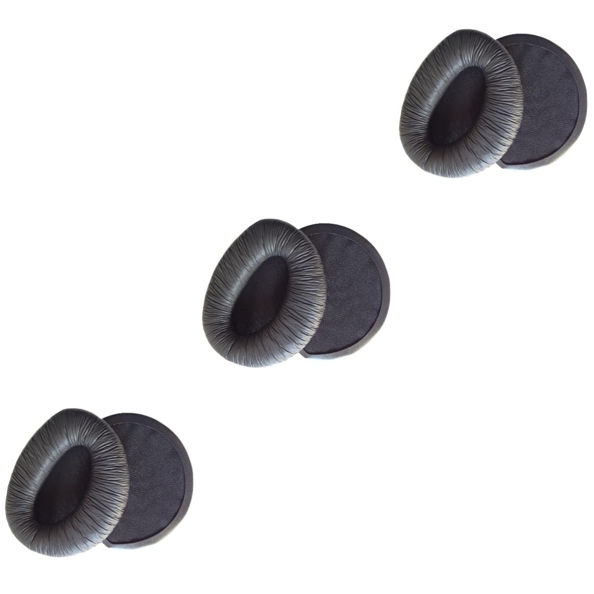 OSALADI 3pièces Coussinets De Remplacement PU pour Écouteurs Confort Optimal Couleur Noire Améliore Les Basses