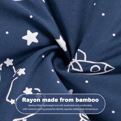 Image of Mosebears Unisex Rayon Made from Bamboo Sleep Sack with 2-Way Zipper,2.5 Tog Baby Winter Sleep Sack(Navy Blue,6-18 Months)