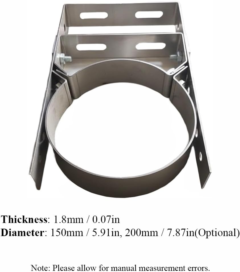 Adjustable Wall Support Bracket Stainless Steel Double Wall Chimney Pipe Outdoor Fireplace Pipe Stabilizer(150mm / 5.91in)