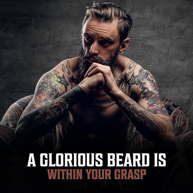 Image of Viking Revolution Beard Oil for Men - Natural Mens Beard Oil with Argan Oil and Jojoba Oil - Beard Softener, Strengthens and Moisturizes - Beard Conditioner for Men (Sandalwood, 4 Pack)