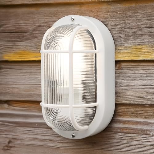 Aplique oval de exterior Konstsmide 7650-200 resistente IP44 blanco 6